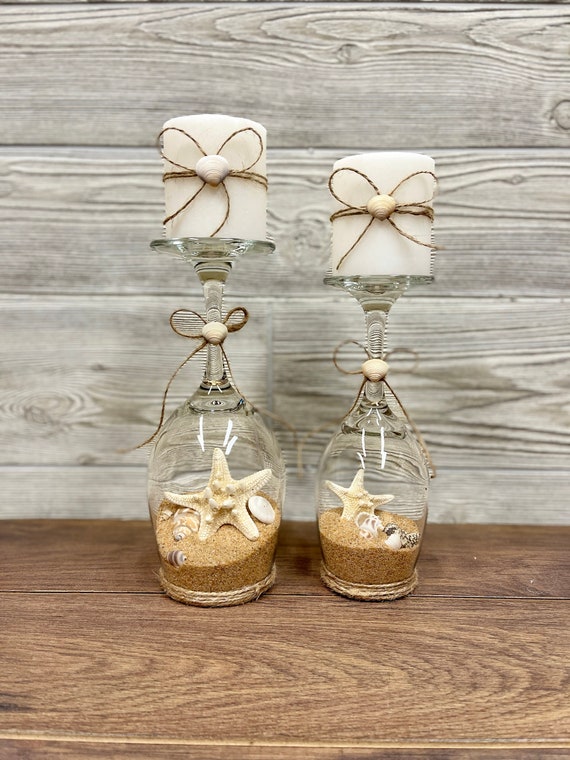 seashell candle holder set