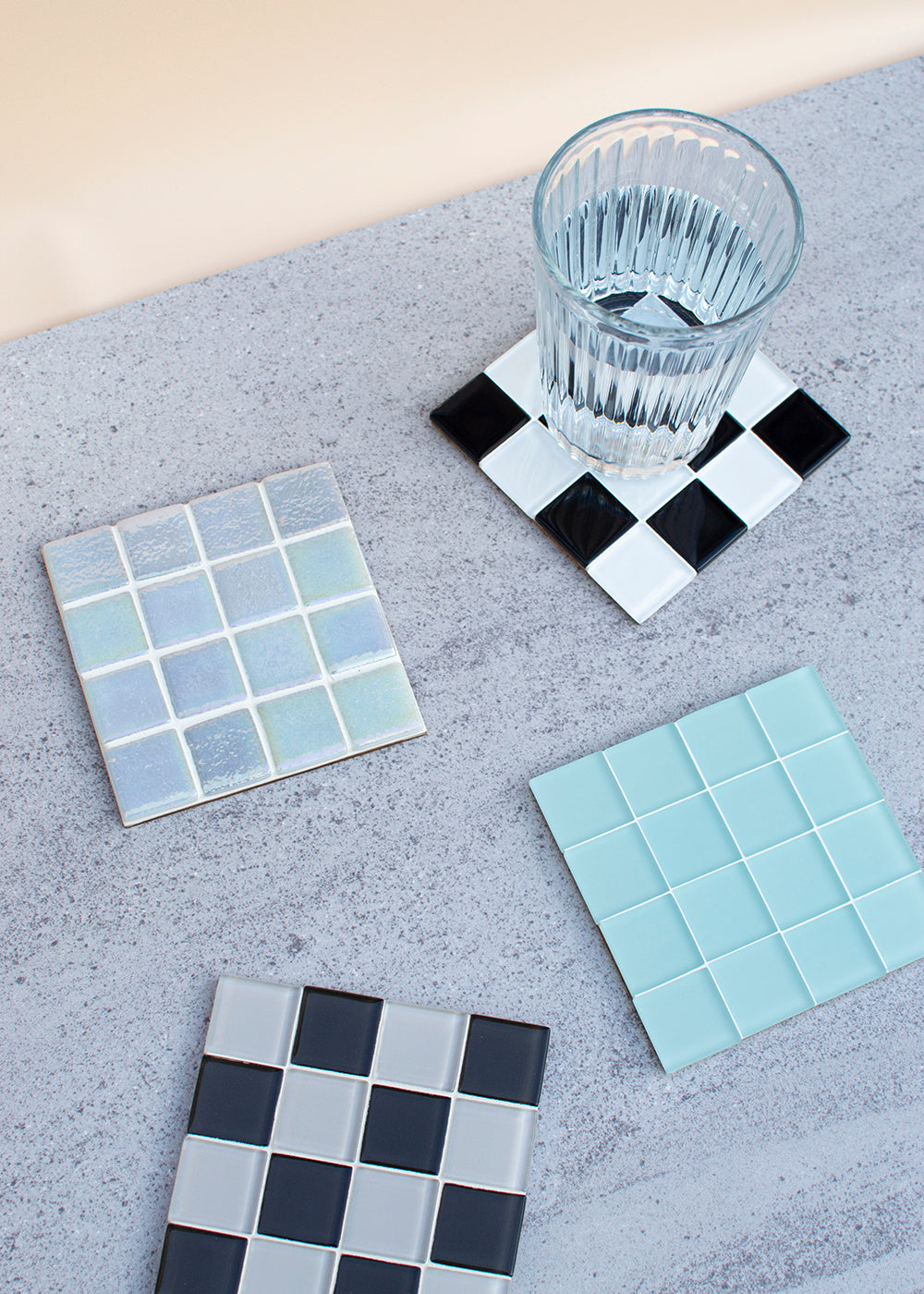seashell tile coasters