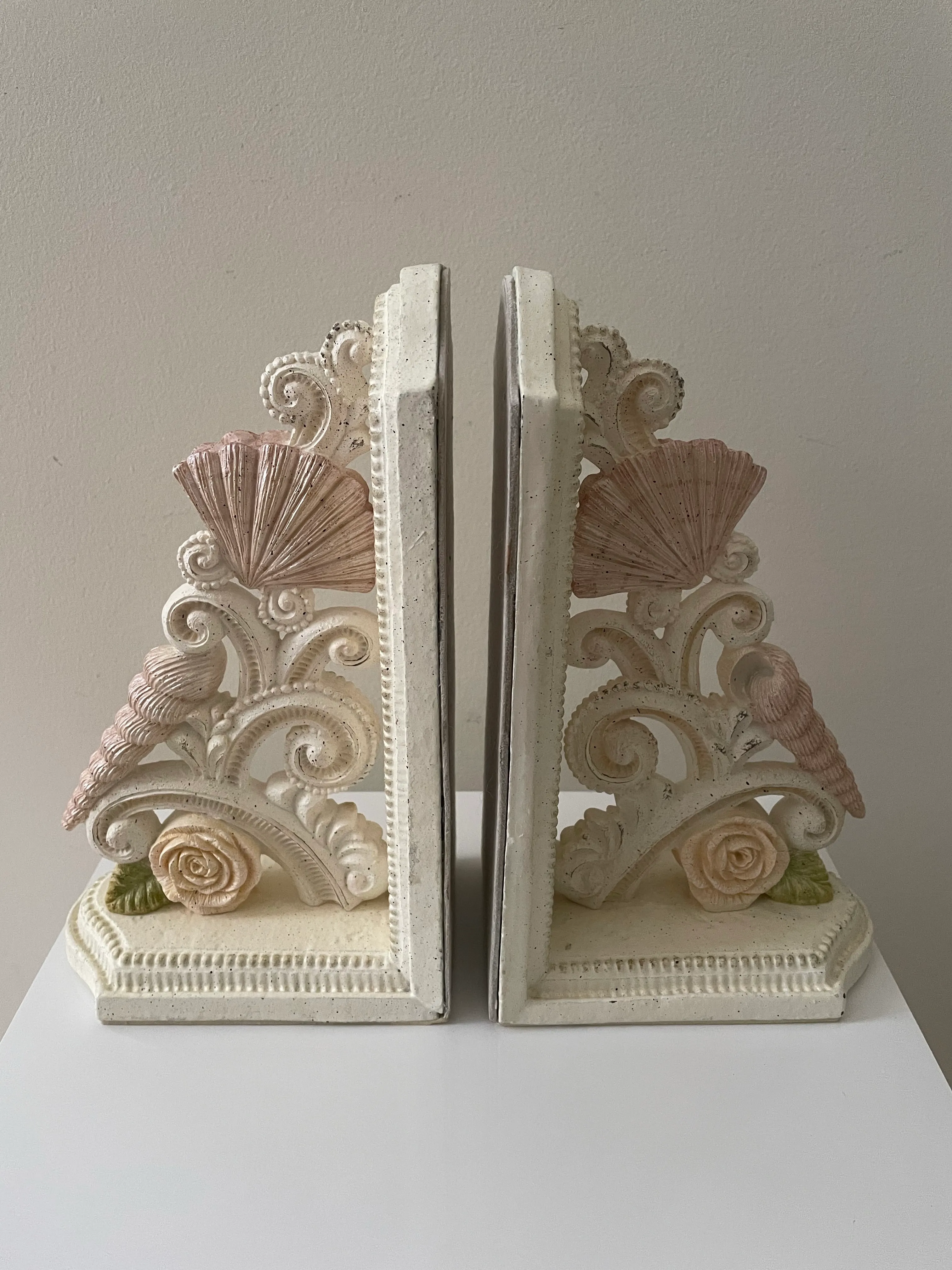seashell bookends pair
