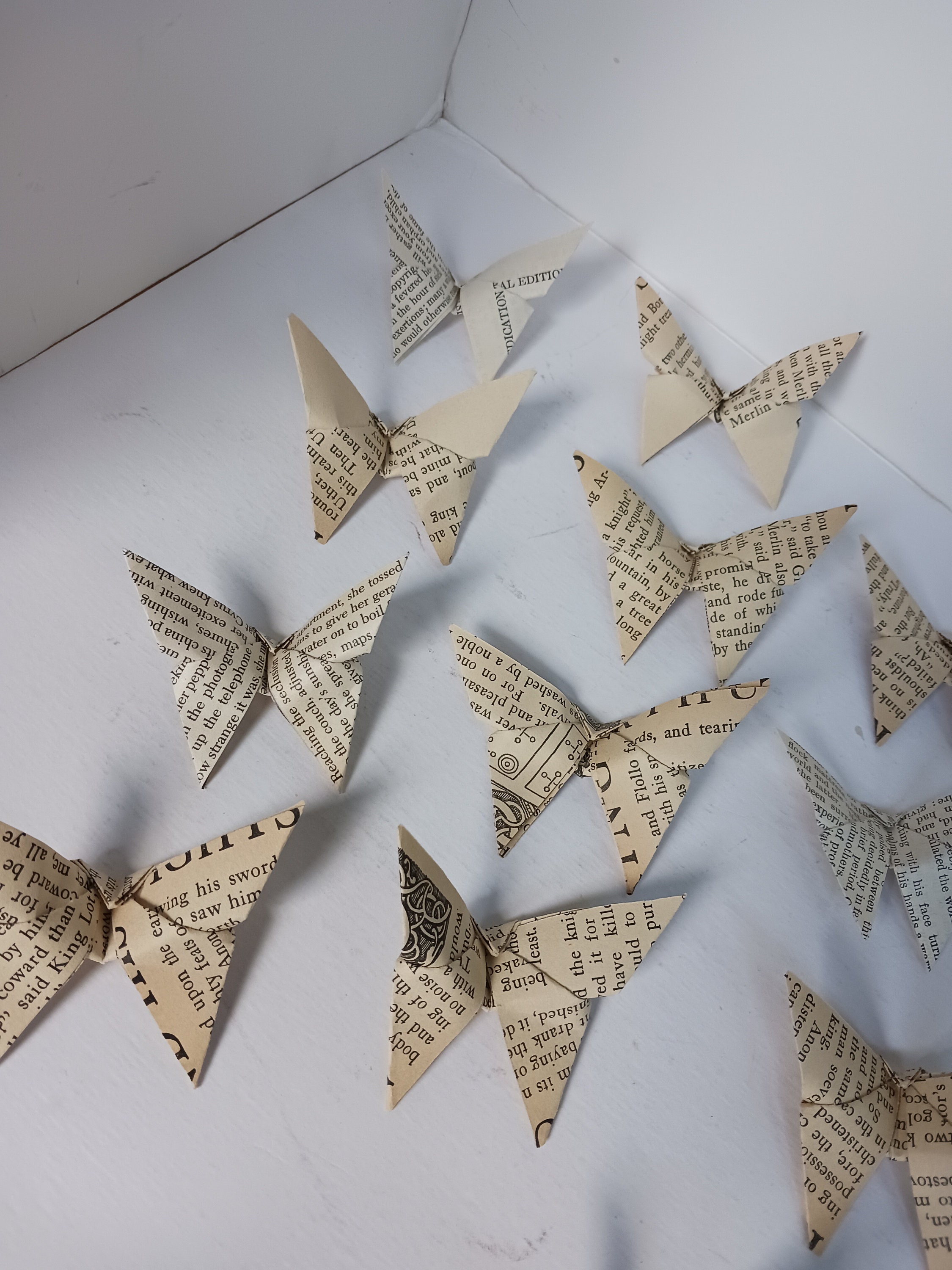 book page origami butterflies