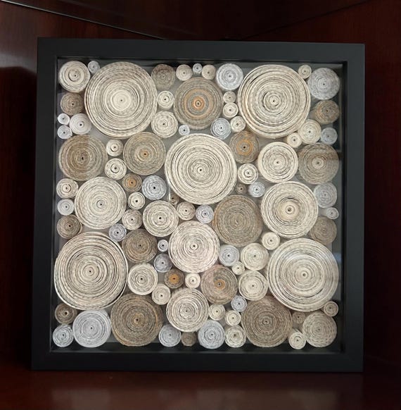 rolled book page art sculpture