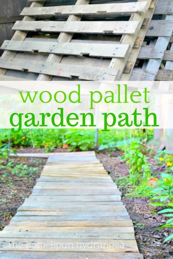 wooden pallet boardwalk garden path
