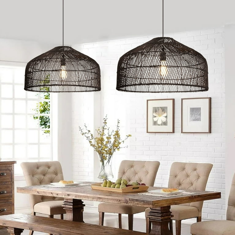 boho rattan pendant outdoor dining