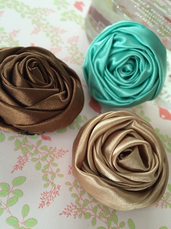 rolled fabric rosette flower