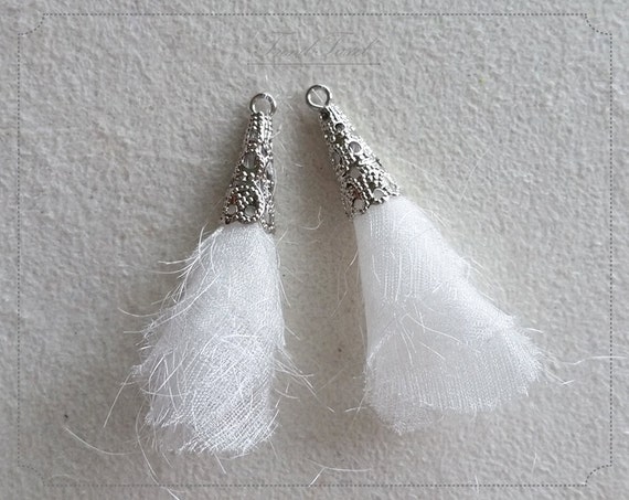 frayed fabric tassel flower