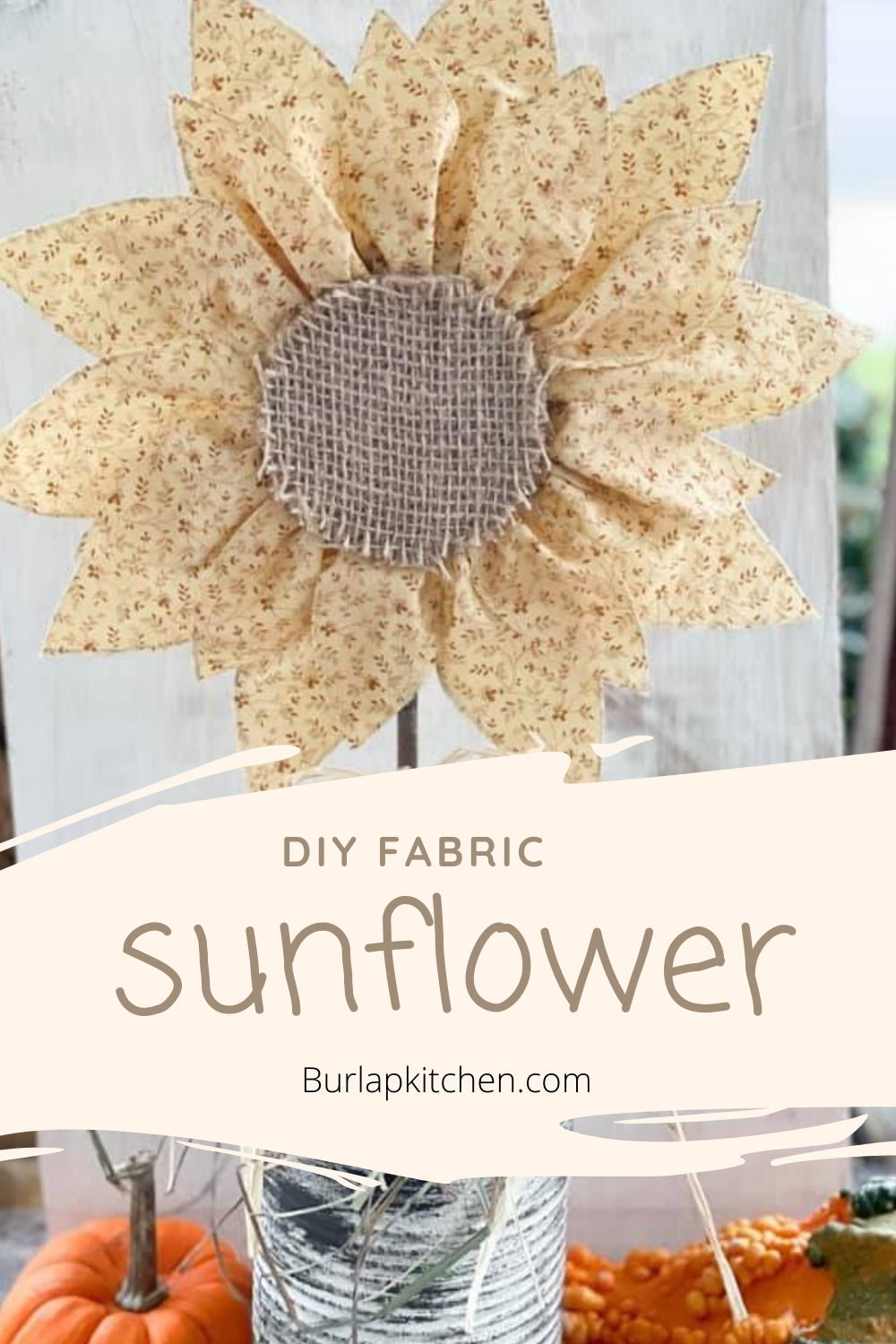 burlap fabric sunflower