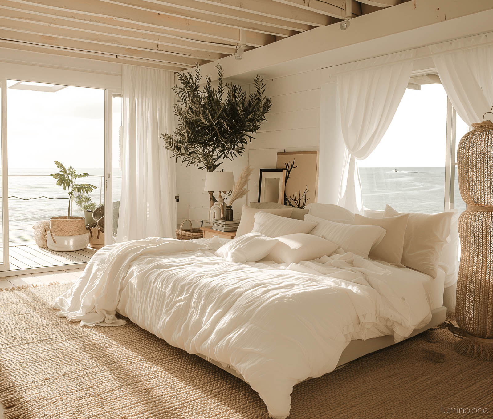 linen throw pillows neutral bed summer bedroom decor refresh