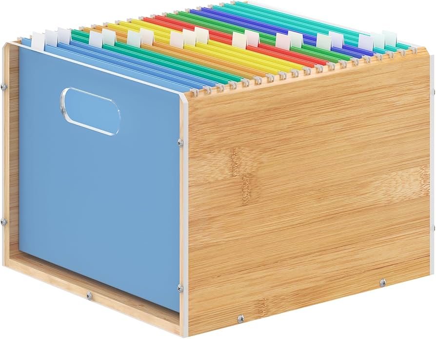 wood crate hanging file organizer