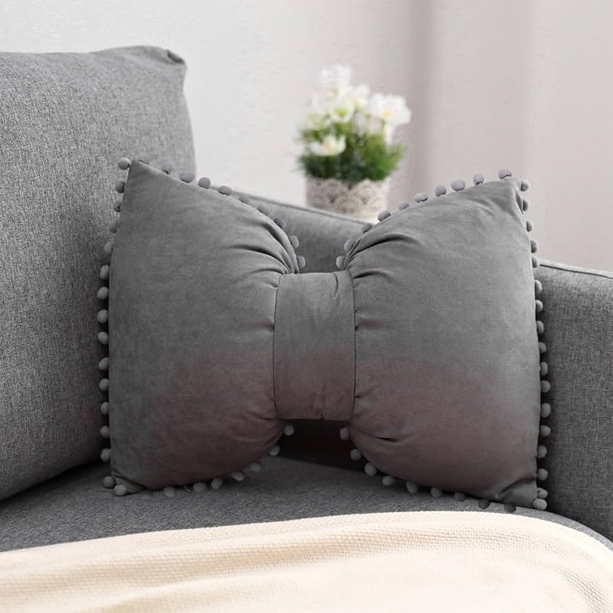 boho pom pom throw pillow