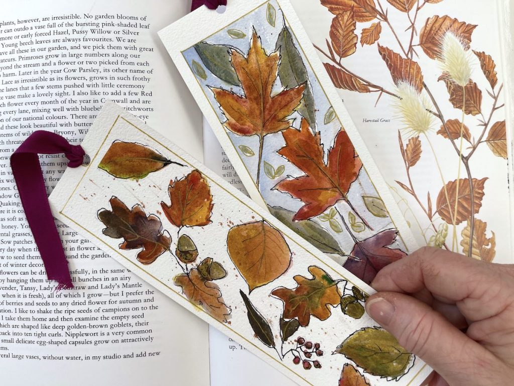 laminated pressed autumn leaf bookmark
