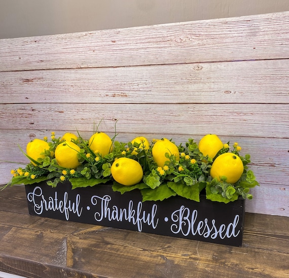 lemon centerpiece summer table