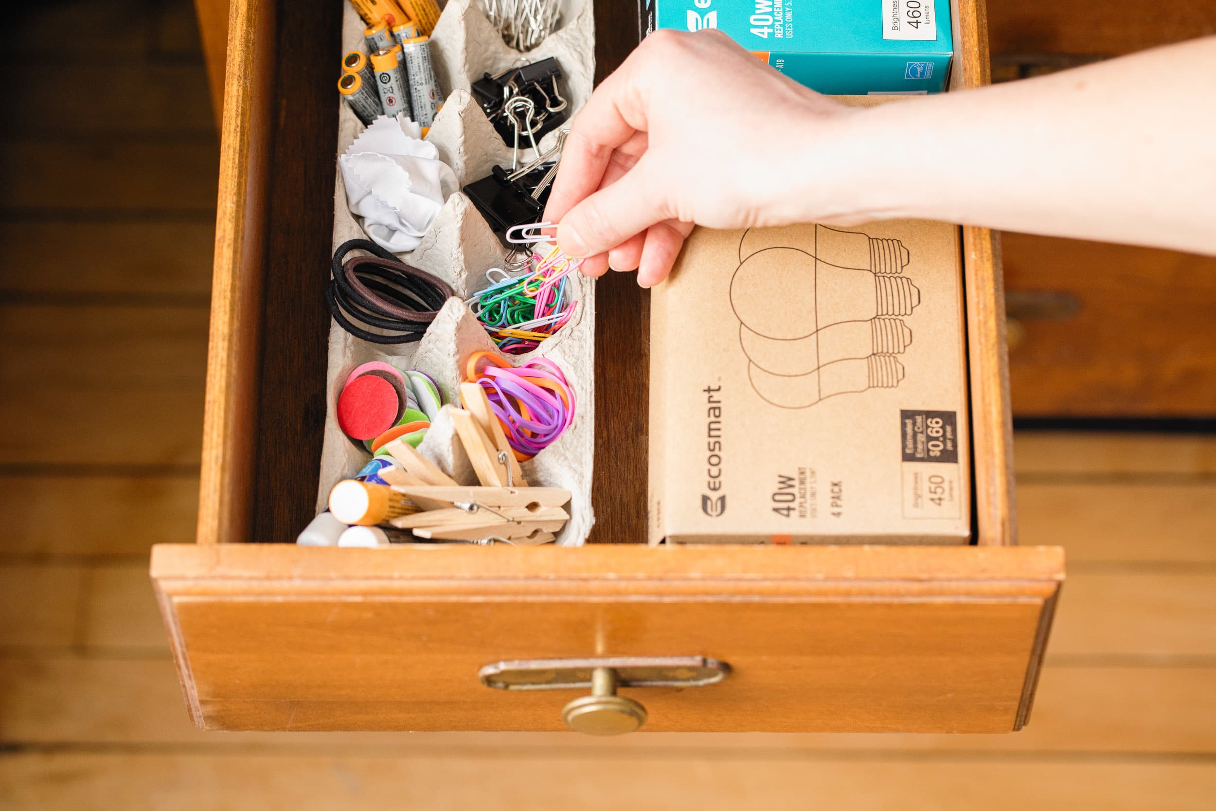 egg carton drawer organizer