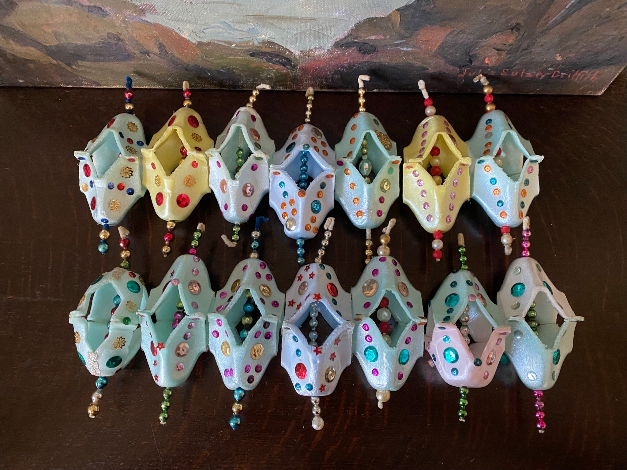 egg carton christmas ornaments