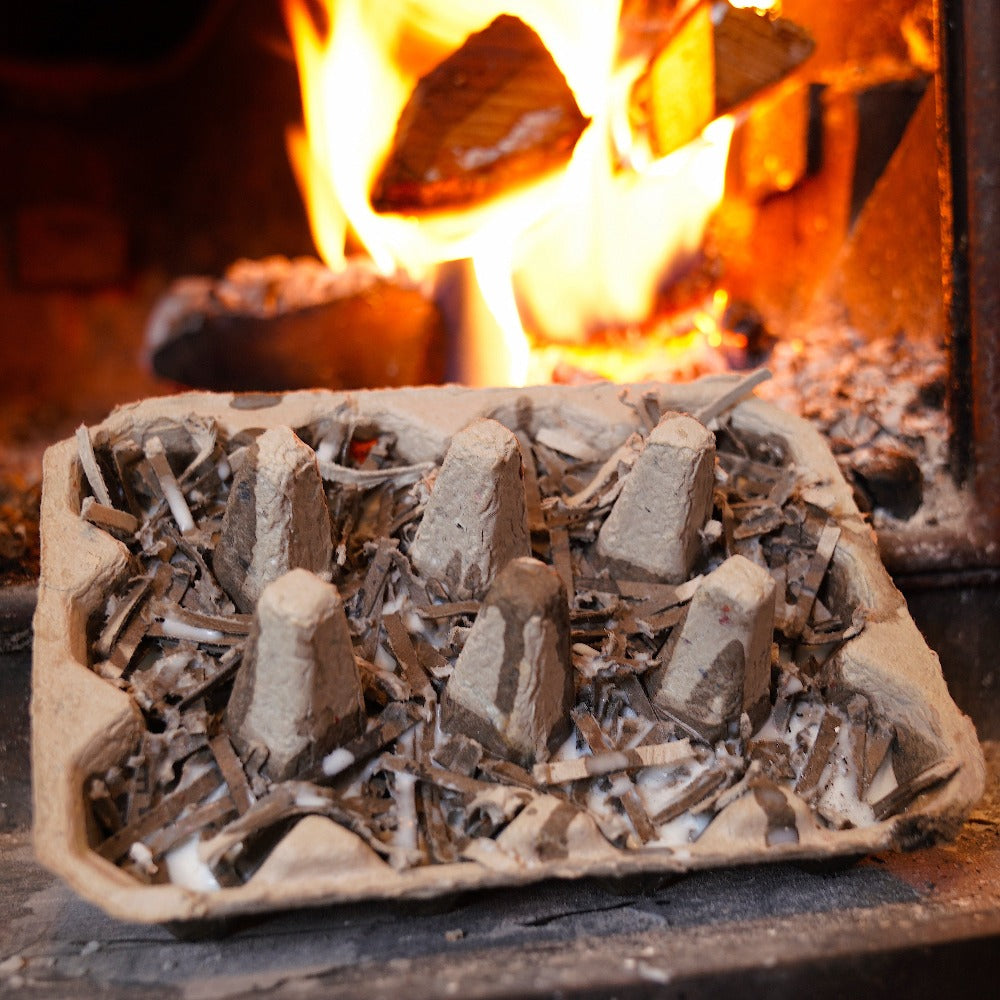 egg carton fire starters