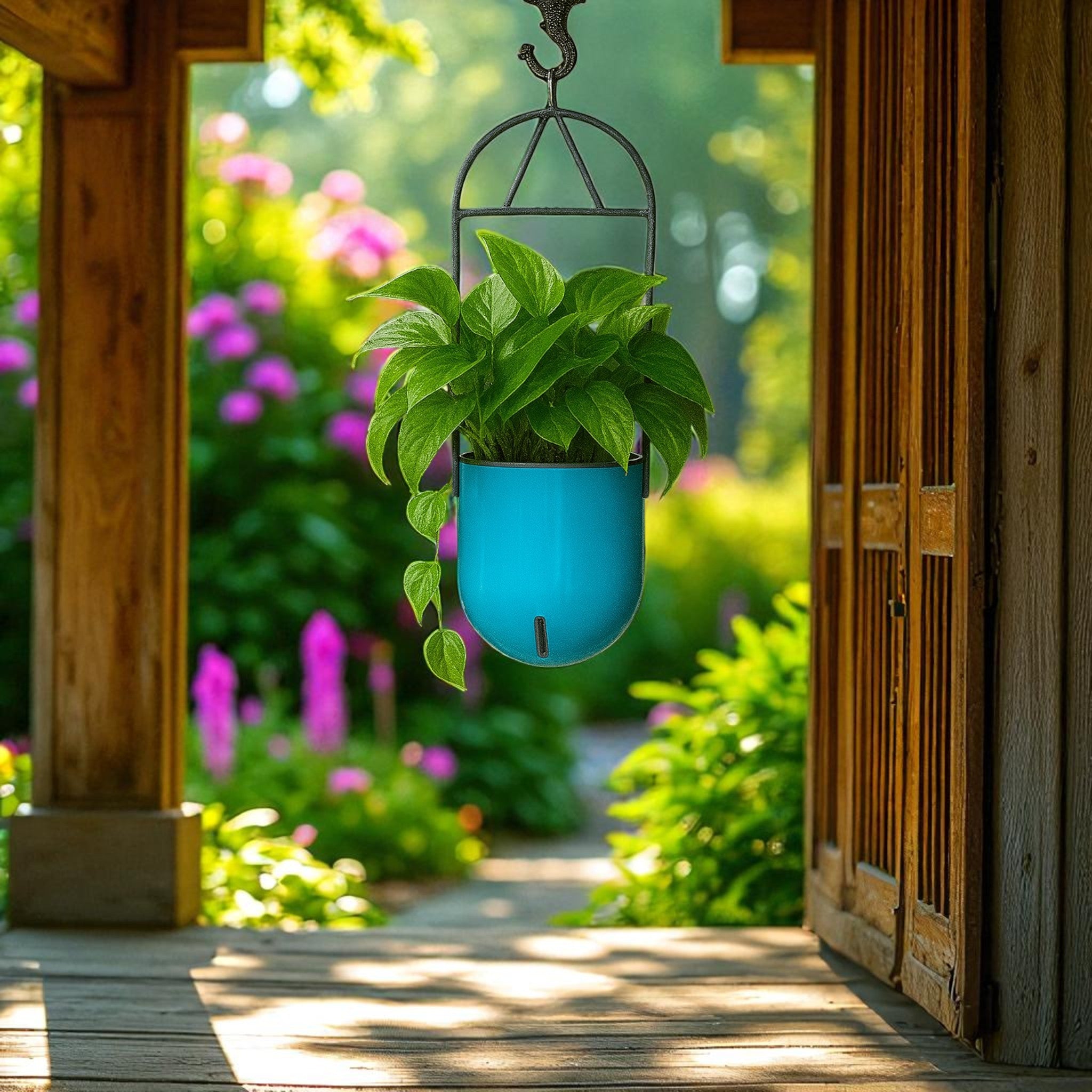 hanging plastic bottle planters from ceiling