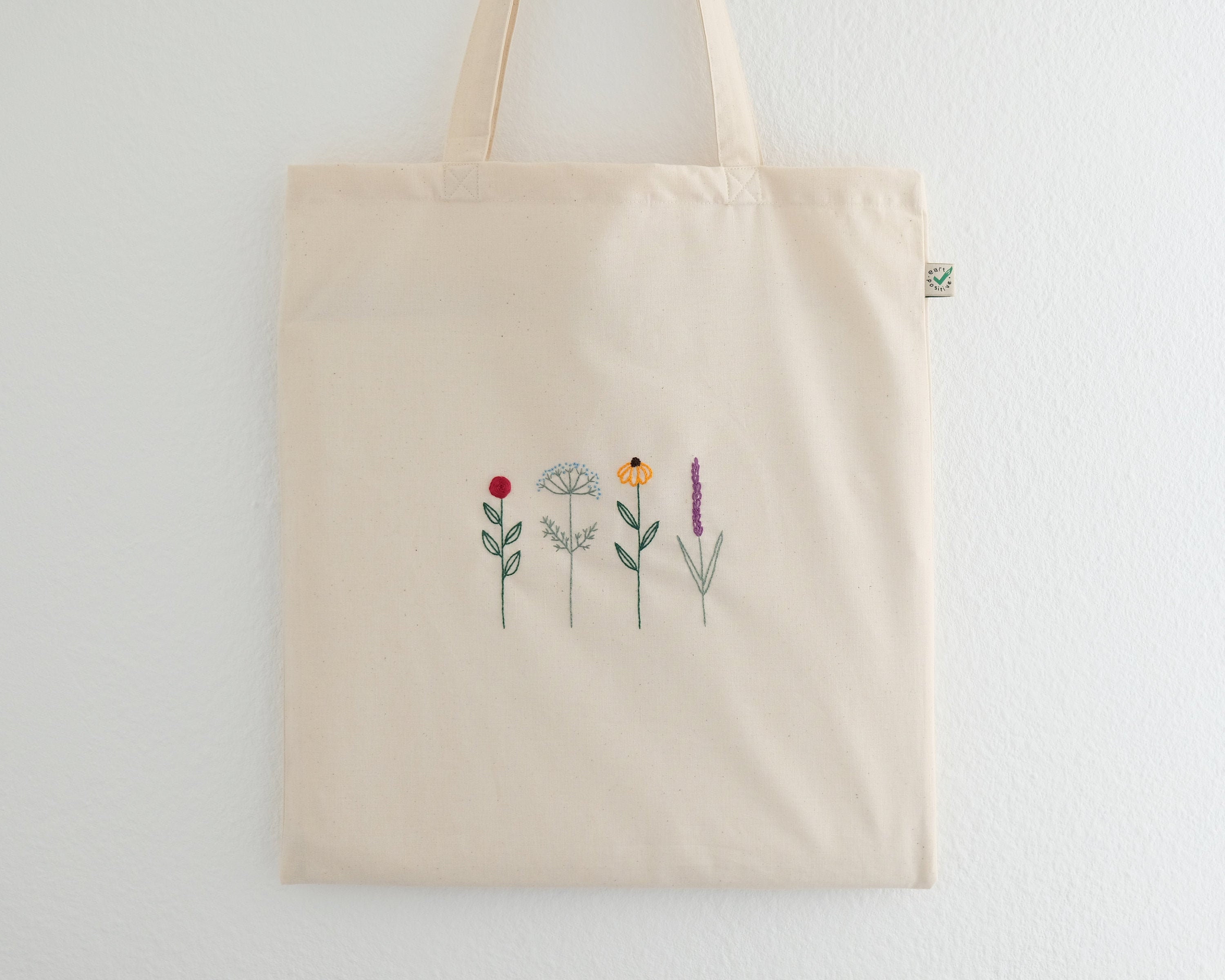 embroidered floral tote bag