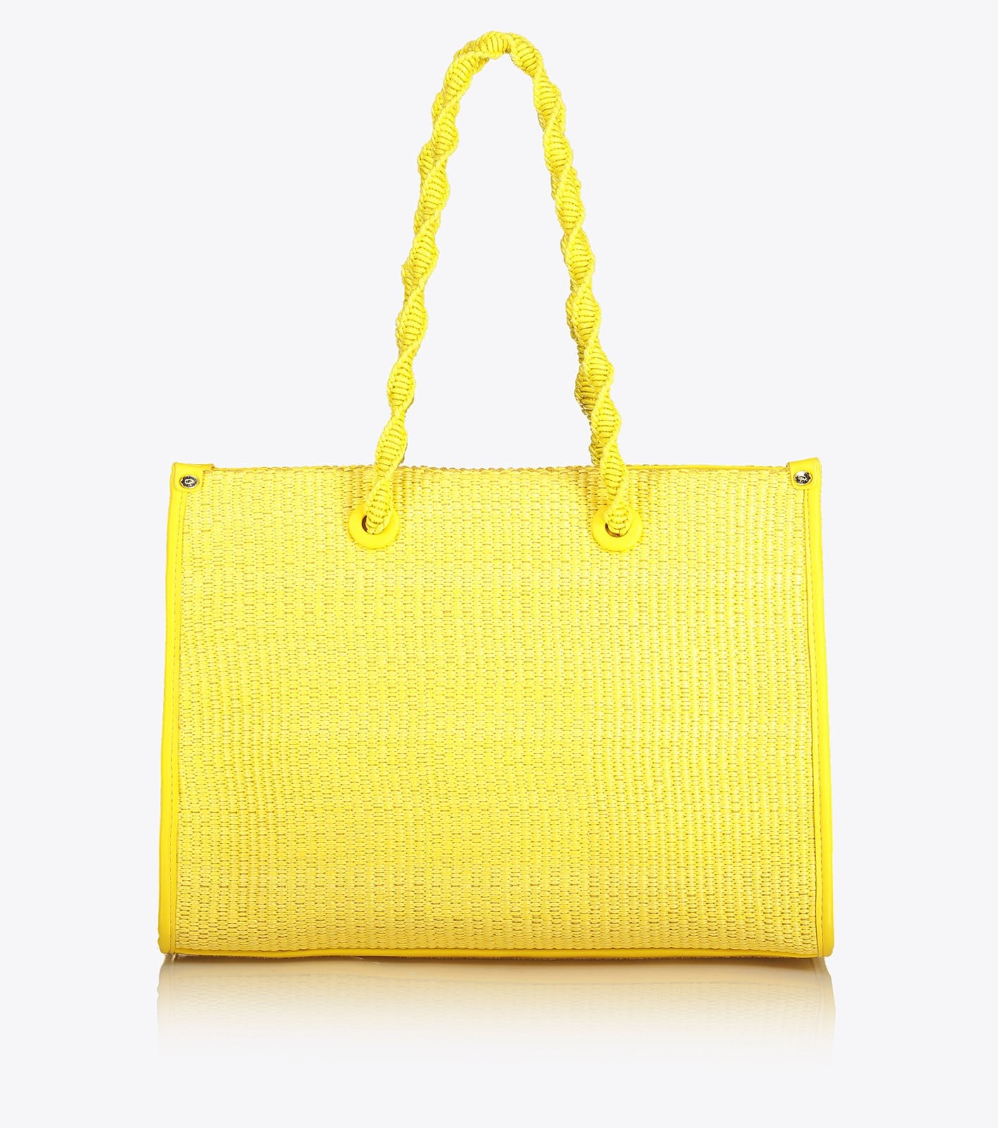 macrame handle tote bag