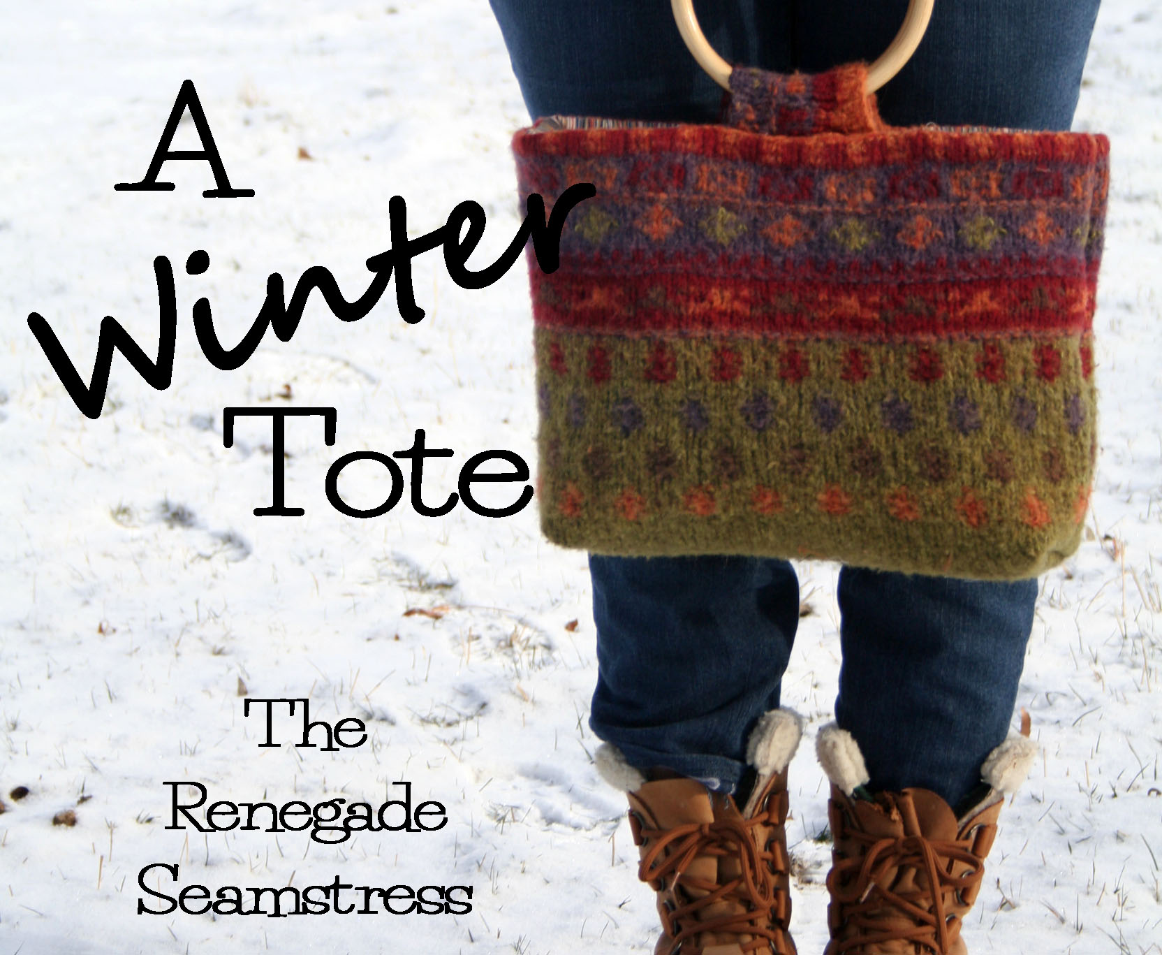 upcycled sweater tote bag