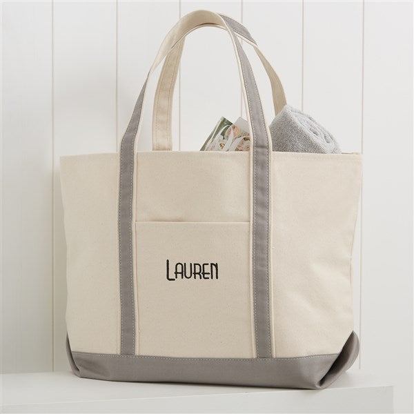 monogrammed canvas tote bag
