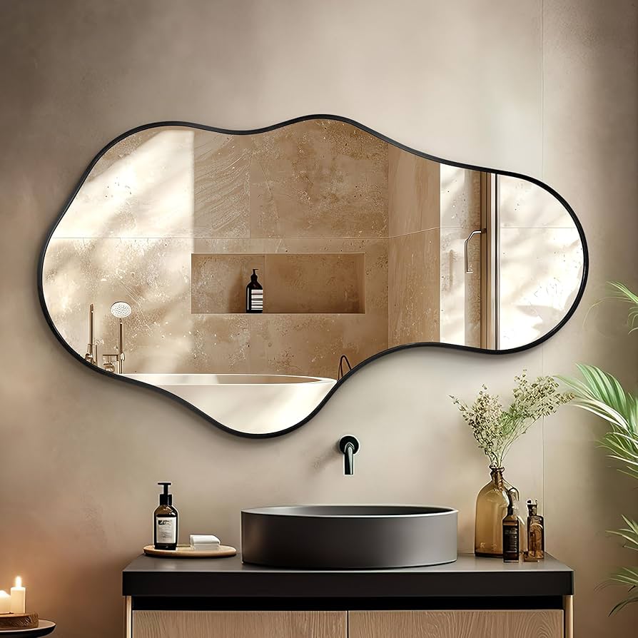 mirror wall with different frame shapes