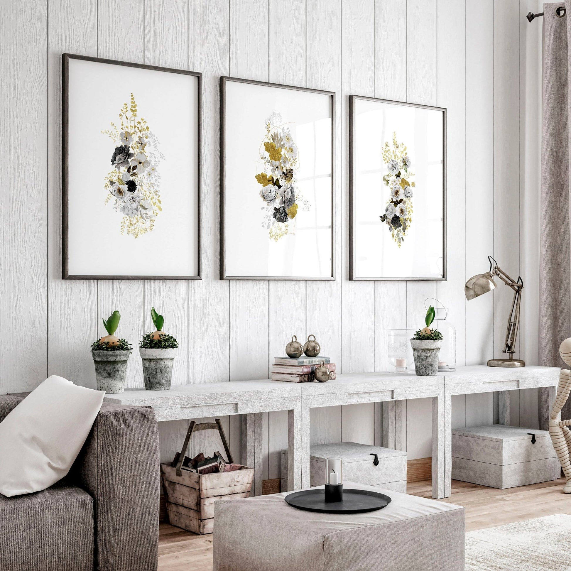 floral wall art living room