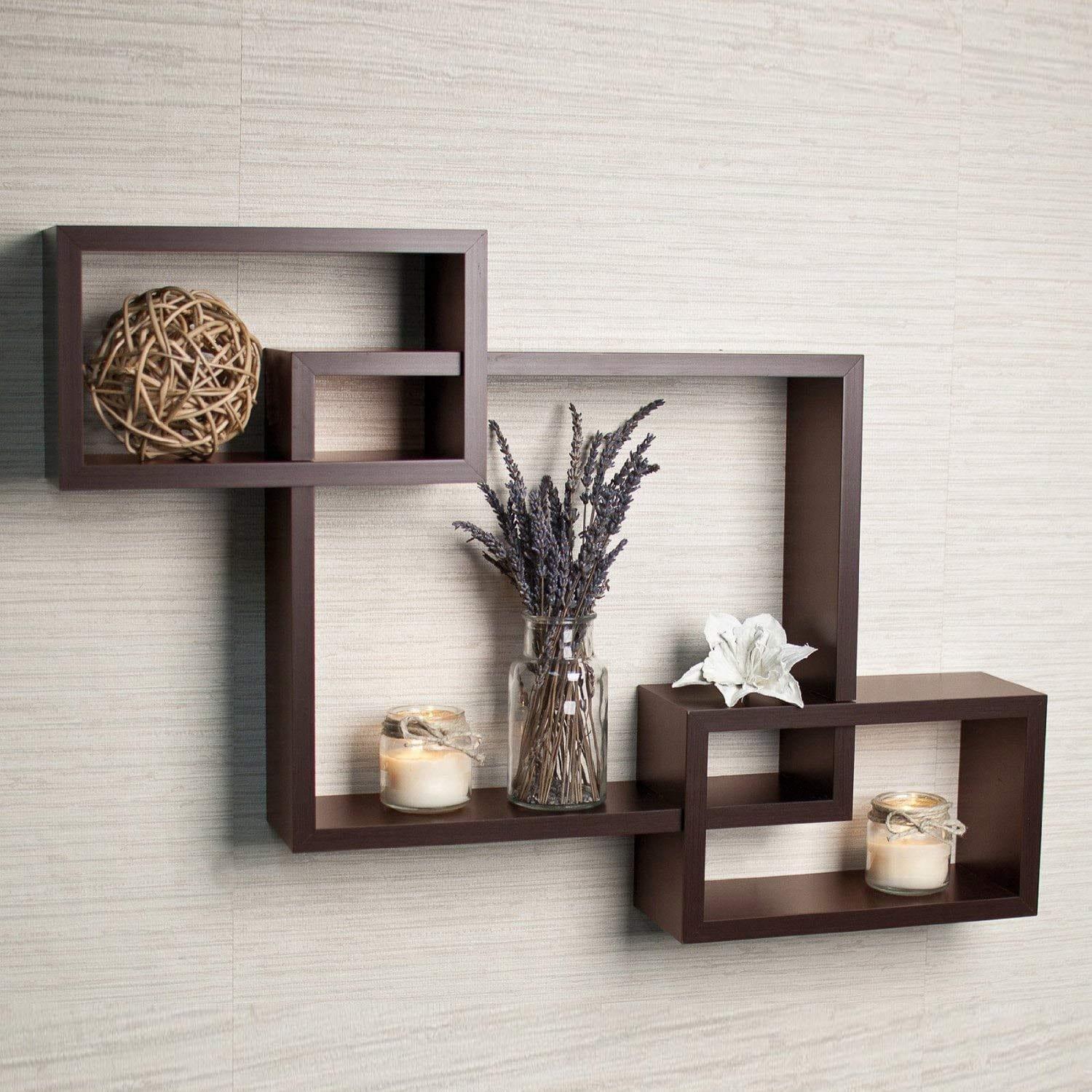 wooden photo ledge with framed pictures wall art living room