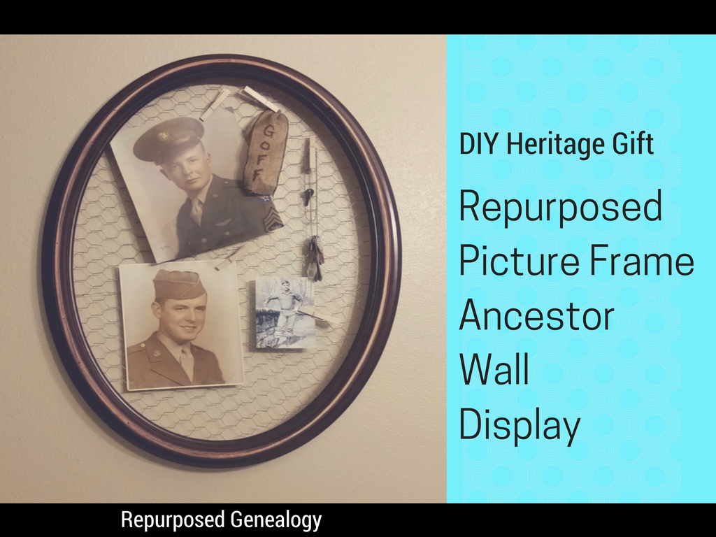 repurposed picture frame wall display