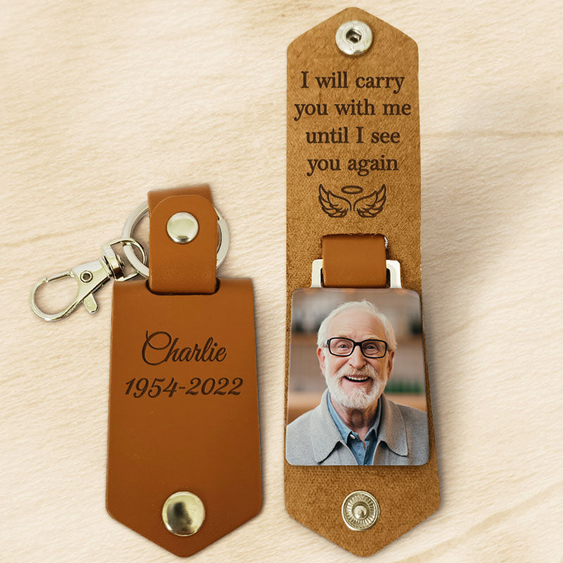 personalized leather keychain