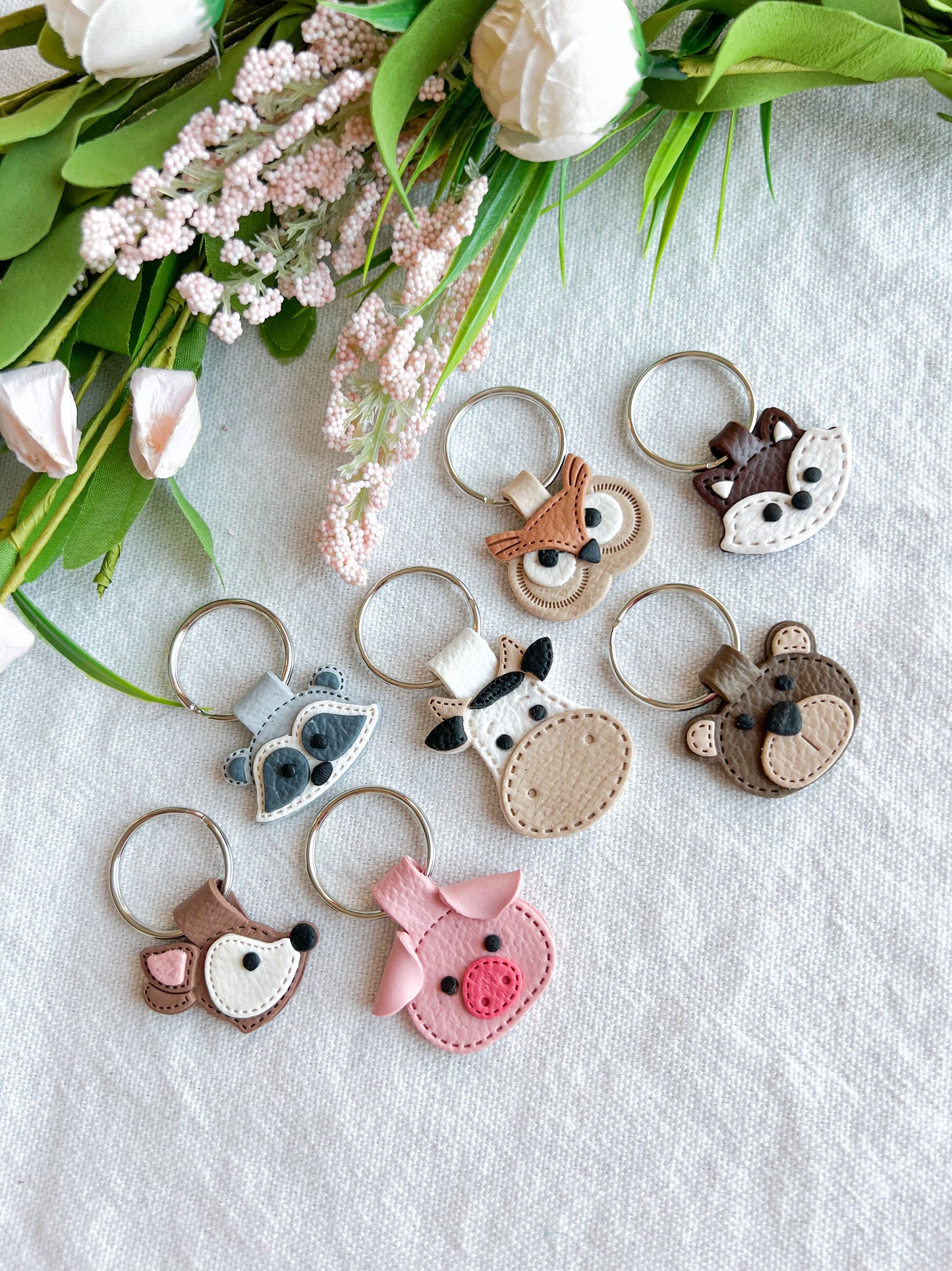 polymer clay keychain with texture
