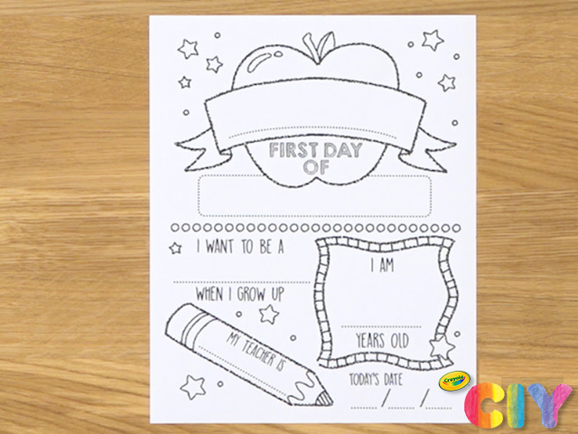 first day of school sign craft