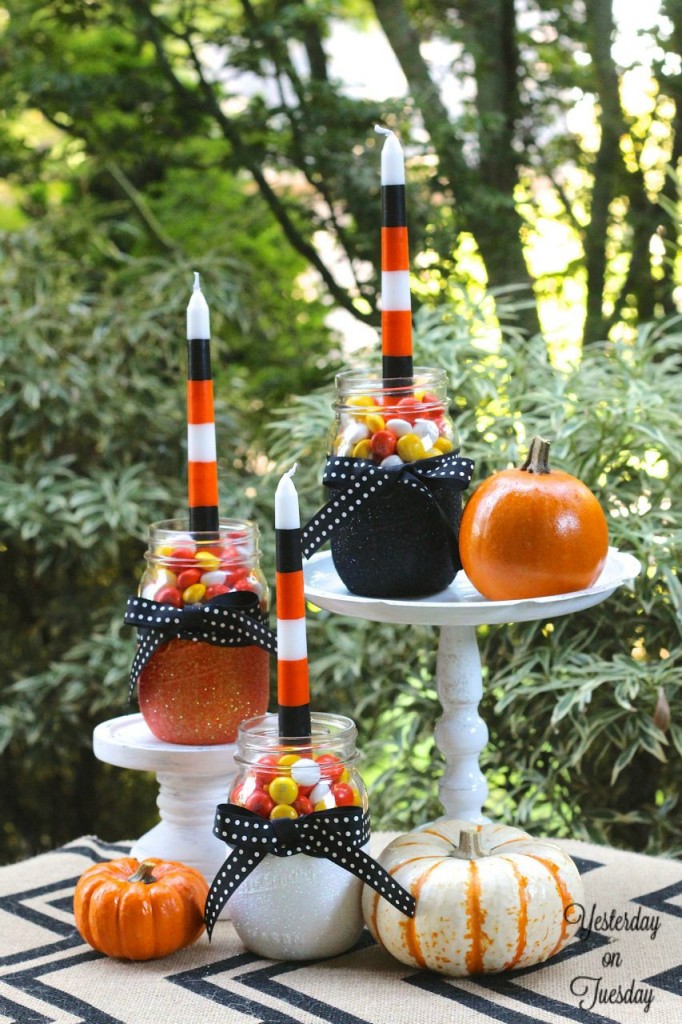mason jar candle holder fall decor