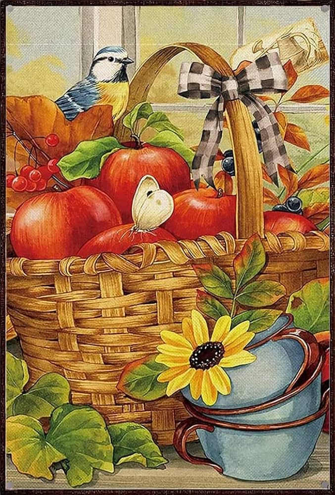 apple basket fall decor
