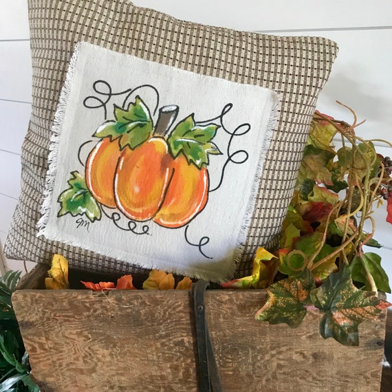 plaid fabric pumpkin pillow fall decor