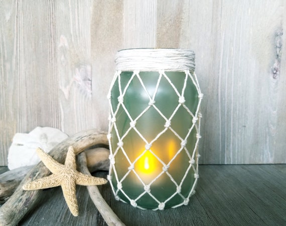 twine wrapped mason jar lantern