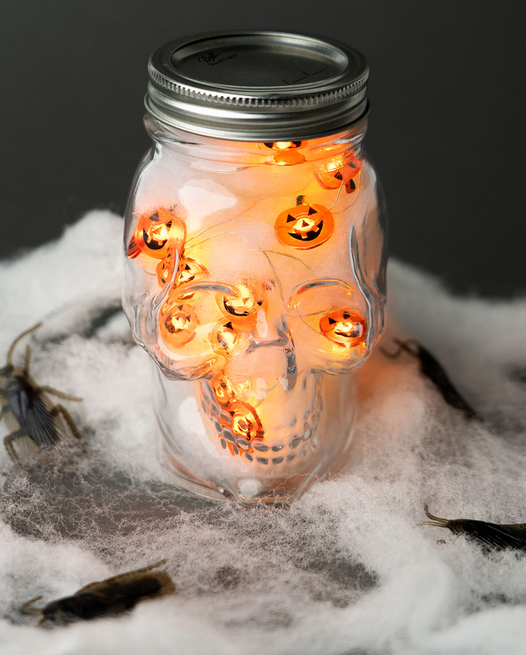 mini pumpkin jar lantern