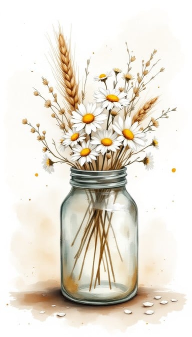 wheat stalk jar lantern