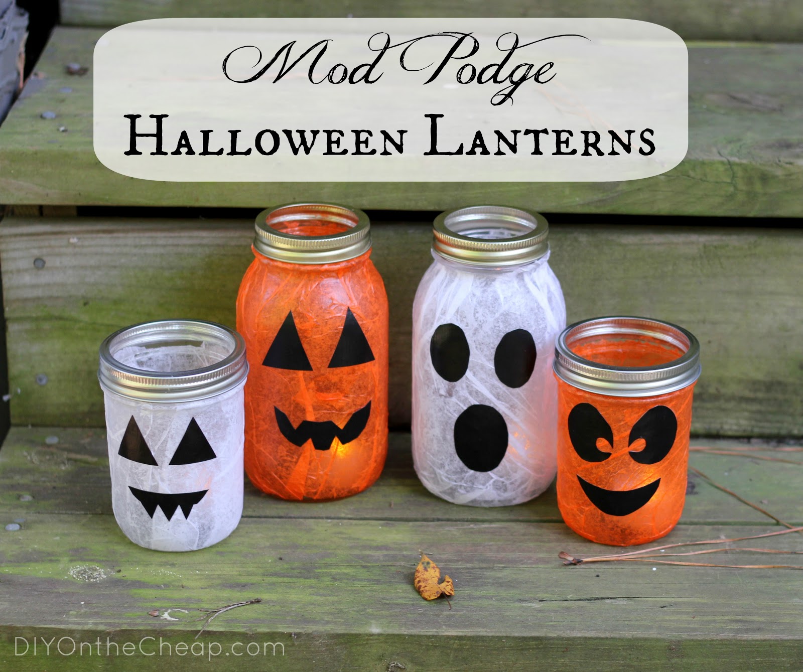 mod podge image jar lantern
