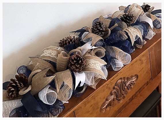 pinecone mantel arrangement