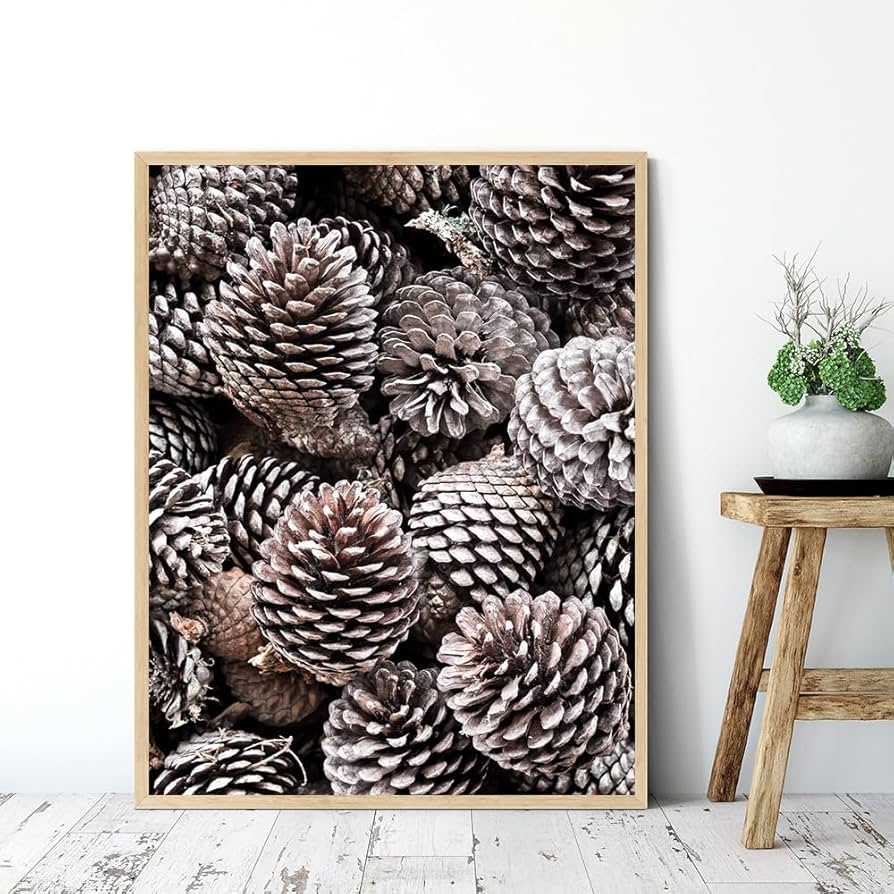pinecone wall art on canvas