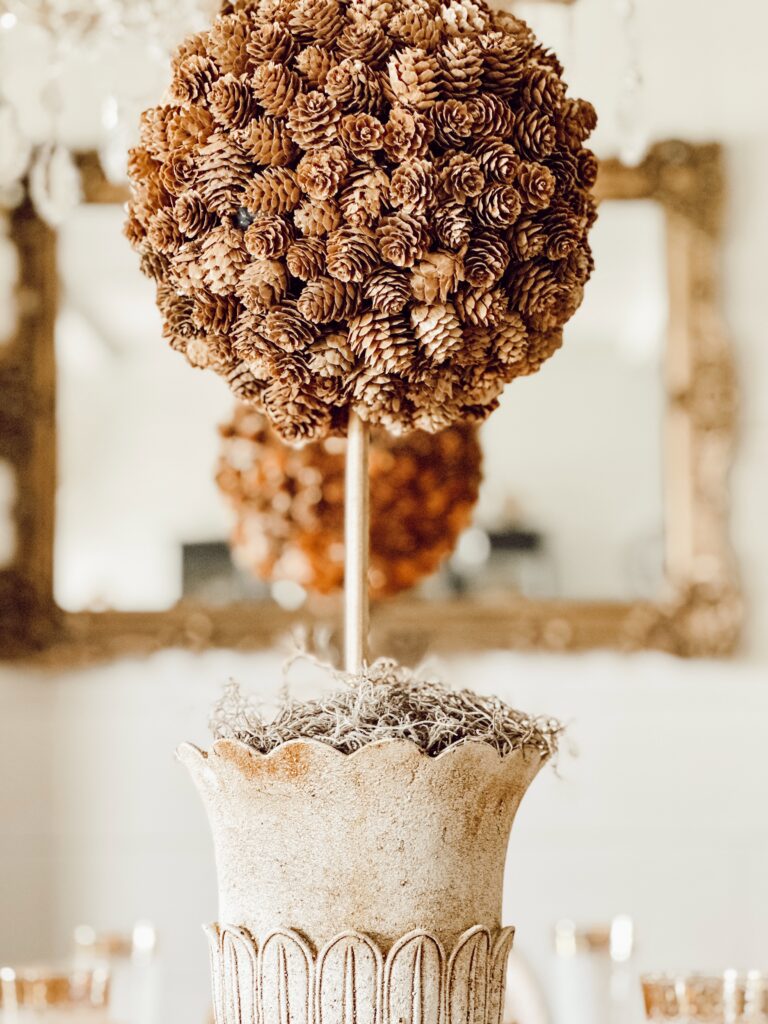 pinecone topiary tree