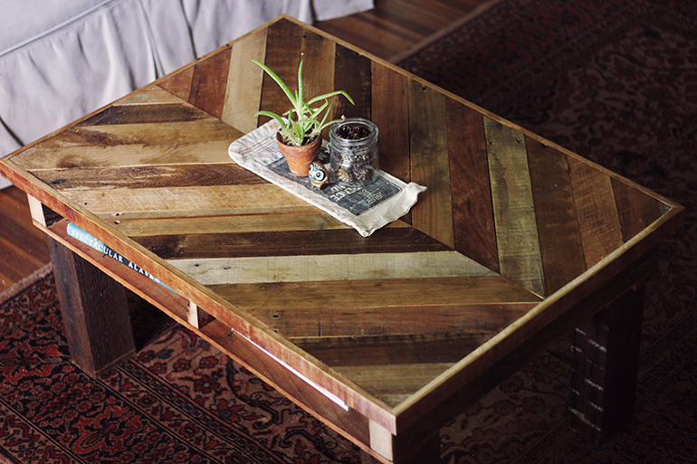 pallet wood coffee table