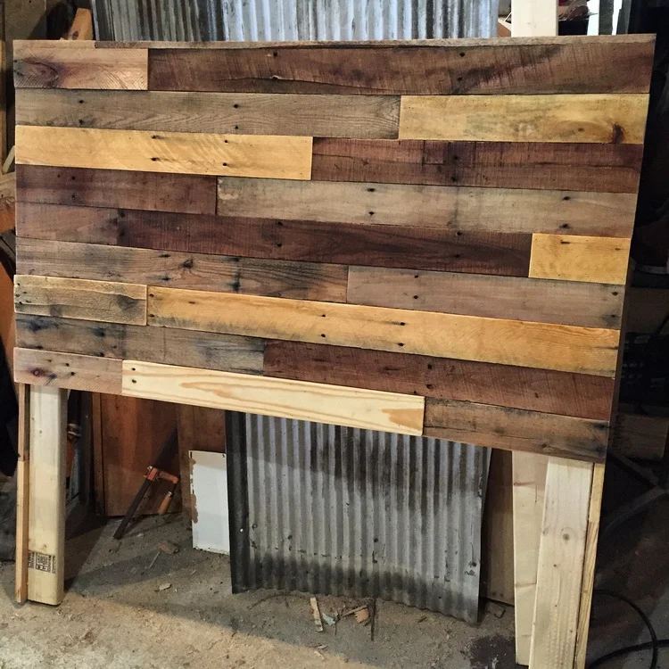 pallet wood headboard