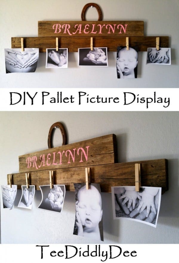 pallet wood photo display