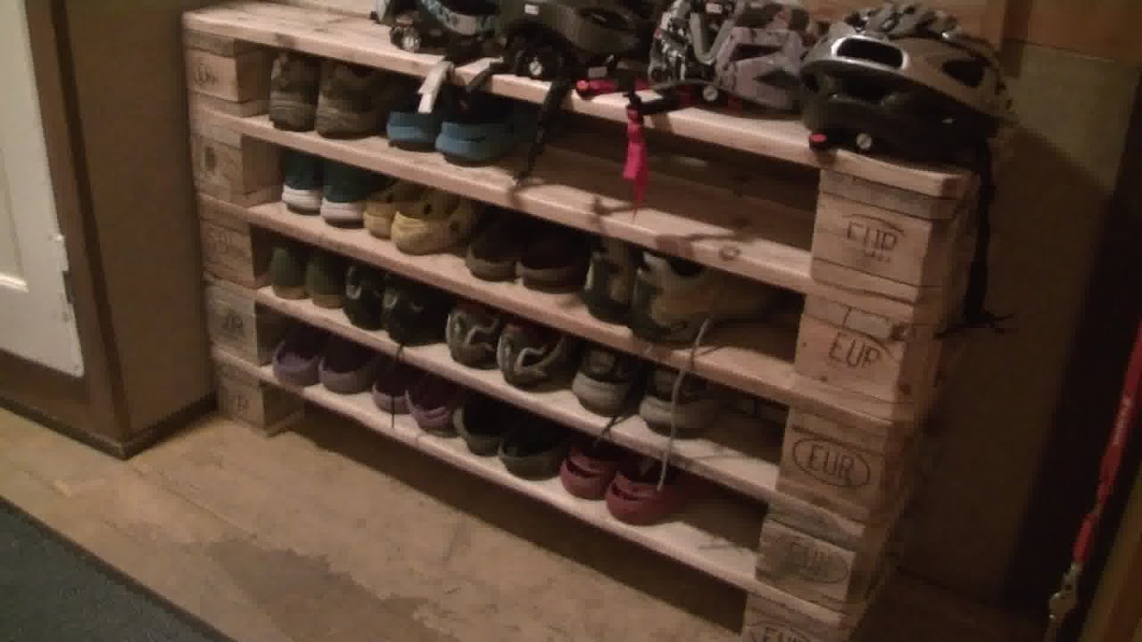 pallet wood shoe rack
