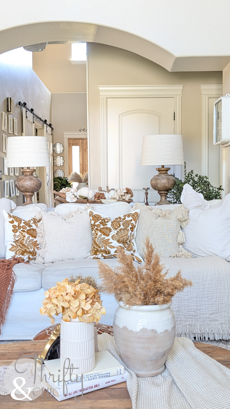 cozy fall living room sofa