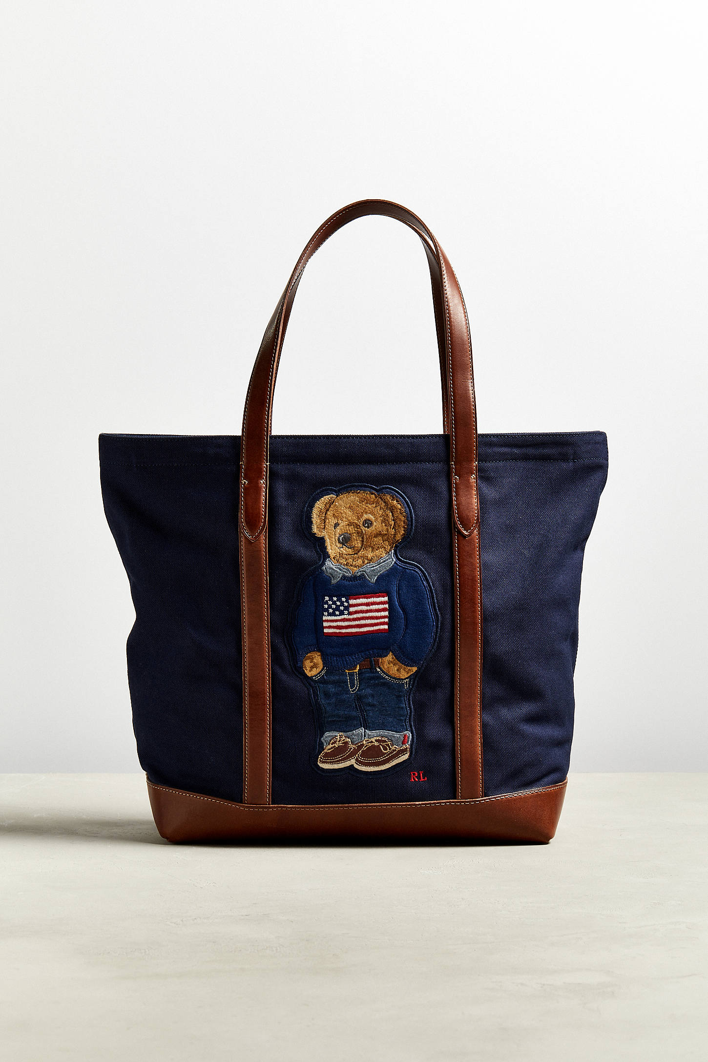 sweater tote bag with leather handles