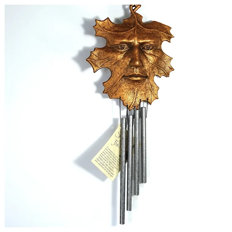 leaf wind chime hanging outdoors