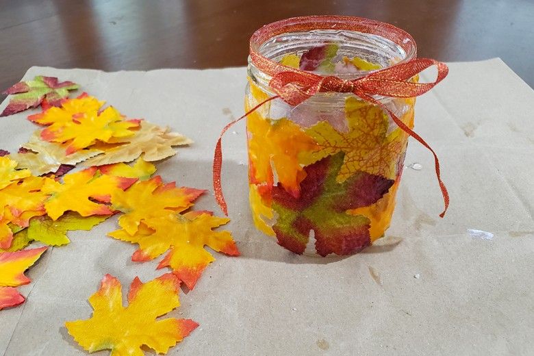 leaf wrapped candle holder
