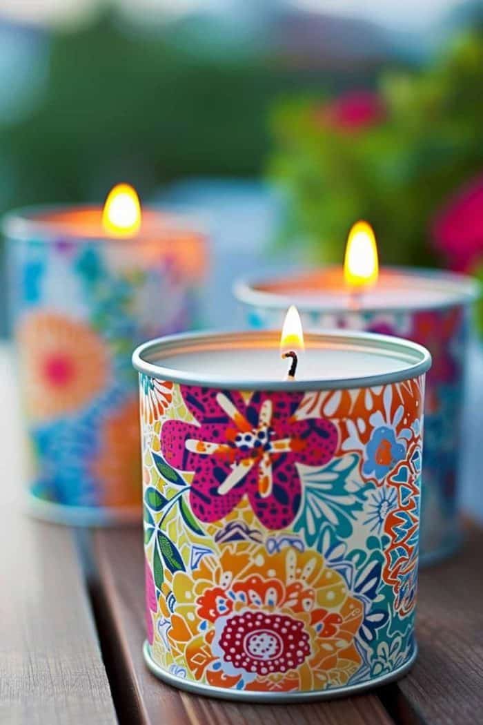 tin can candle holder fall