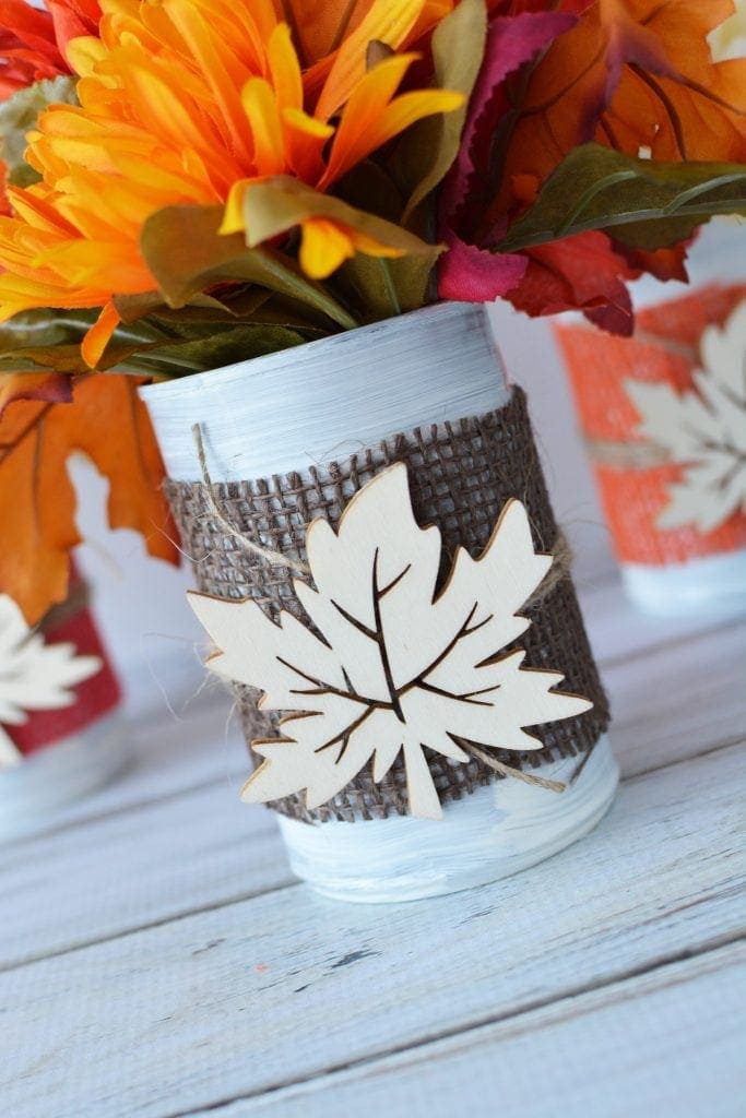 tin can centerpiece autumn